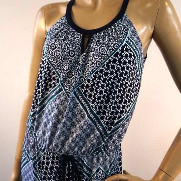 En Focus Studio Maxi Dress Womens Size 4 Sleeveless Green And Black Geo Print - Picture 3 of 12
